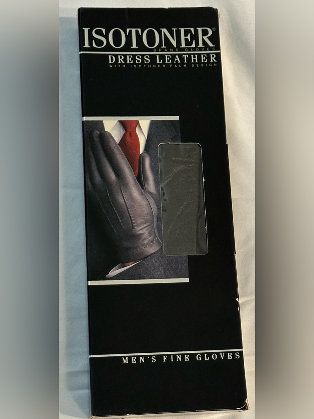 Vintage Isotoner Men's Dress Leather Gloves in Black size Large